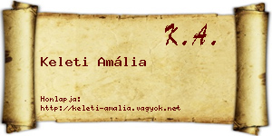 Keleti Amália névjegykártya